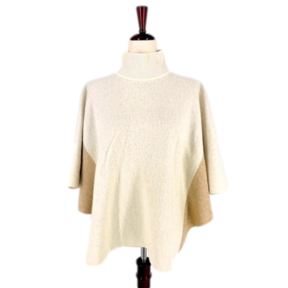 NWT Italian Batwing Neutral Color Poncho Sweater - Made in Italy - one size